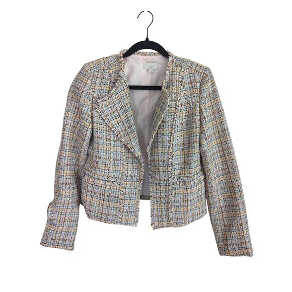 Loft Multi Color Tweed Blazer - Size 0 - Excellent - Picture 1 of 4